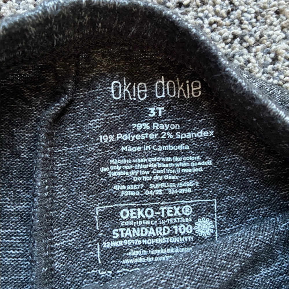 FINAL SALE 3/31/26 Okie Dokie Toddler Girl Gray Marl Ruffle Hem Leggings,Size 3T - Picture 7 of 7
